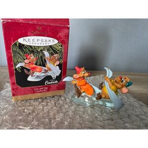 Hallmark Keepsake Disney Cinderella Gus and Jaq Mice Glass Slipper Ornament 1997